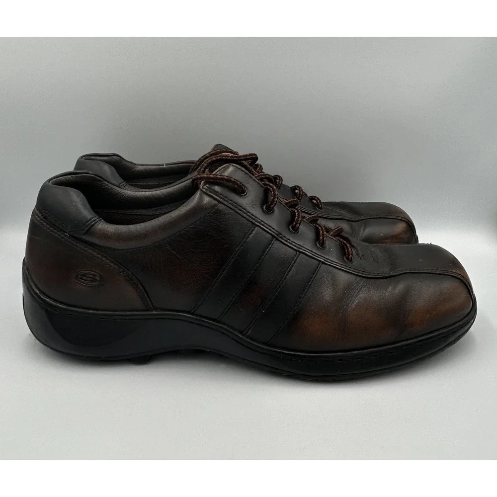 Skechers Mens Brown Leather Slip‎ On Casual Shoes Size 13 Loafer City